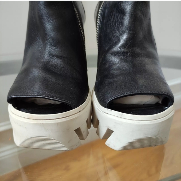 GABRIELLA MICHEL Open Toe Lug Soles Y2K chunky platform wedge Boot Black 39/8.5 - Picture 10 of 16